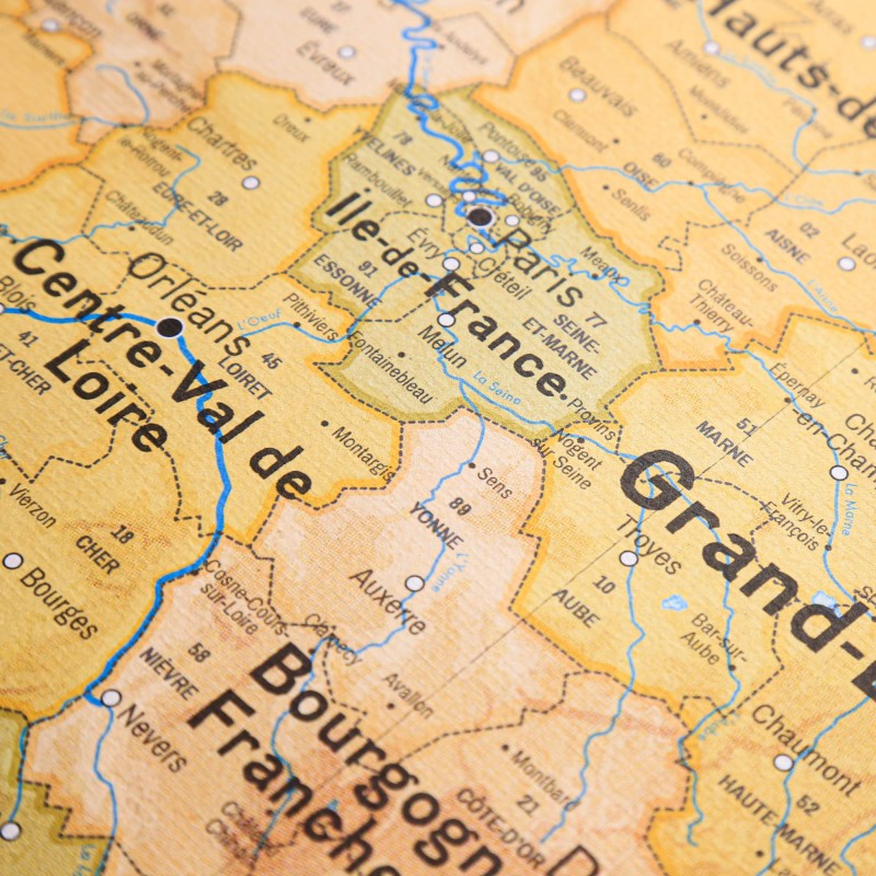  Affiche Carte France Vintage - Nouvelles régions Motiv 